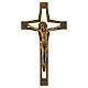 Cruz de parede com Cristo acabamento bronze 40 cm s1