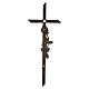 Bronze-finished funeral wall cross with decorative rose, 40 cm s4
