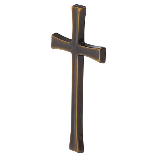 Wall cross with tapered profile and elm finish 3