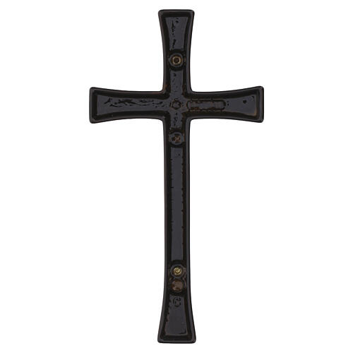 Cruz de parede de linha afilada com acabamento em olmo e fixação mural 4