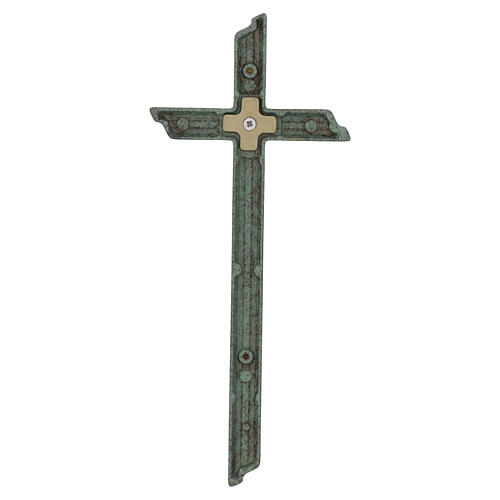 Cruz de parede acabamento verde pompeiano 4