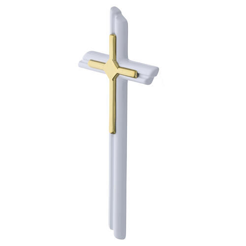 Cruz de parede para exterior acabamento branco perfil linear 3