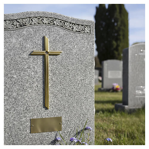 Grooved golden brass cross for outdoor use 2