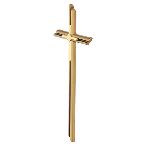 Bronzed wall cross with golden inset and wall fixings 3