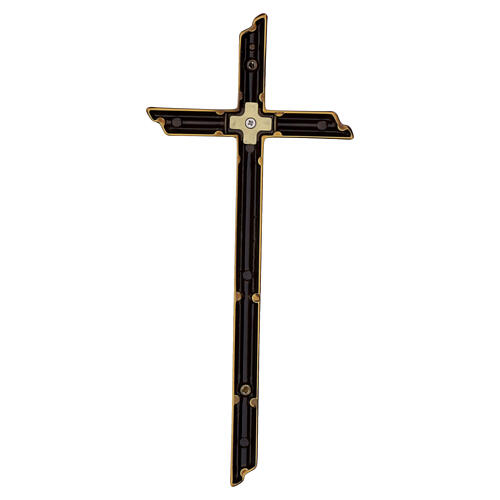 Cruz de parede acabamento bronze com elemento dourado 4