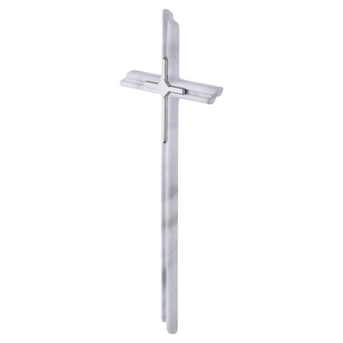 Wall cross with Carrara marble effect and silver inset 3