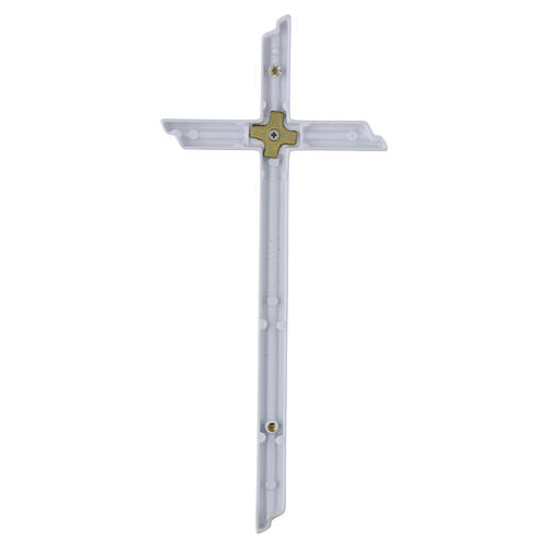 Wall cross with Carrara marble effect and silver inset 4