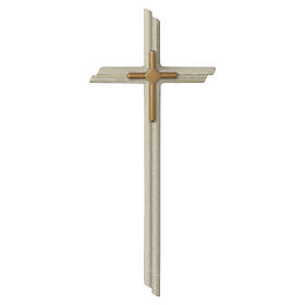 Wall cross with Botticino marble finish and bronzed frieze for outdoor use