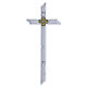 White wall cross with golden inset s4