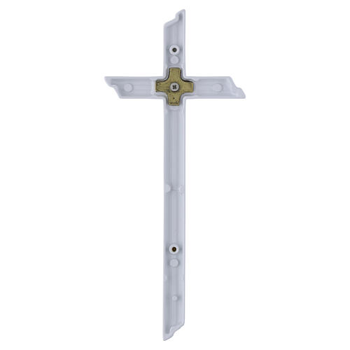 White Wall Memorial Cross with Gilded Inset 4