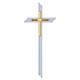 White Wall Memorial Cross with Gilded Inset s1