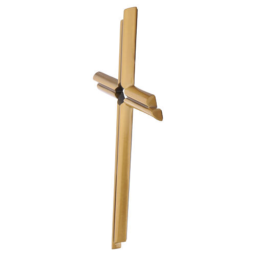 Modern bronzed wall cross with pierced central panel for outdoor use 3