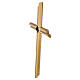 Modern bronze-finished outdoor wall cross with pierced central motif s3