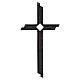 Modern bronze-finished outdoor wall cross with pierced central motif s4