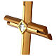 Bronze outdoor wall cross with gilded central insert and French‑cut crystal s3
