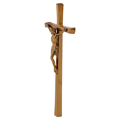 Bronzed Memorial Cross with Christ for Wall Mounting 3