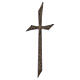Croix murale brunie pour extérieur montage mural 20x7,5 cm s1