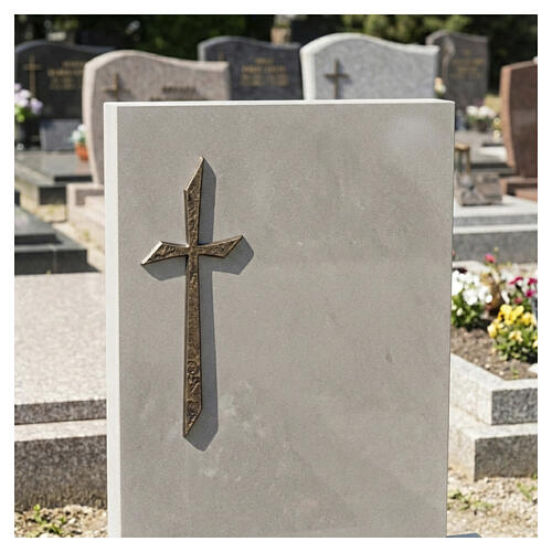 Bronze-finished outdoor wall cross for wall mounting 20x7 cm 2