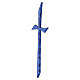Linear funerary wall cross in blue finish s3