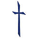Wall-mounted linear grave cross with blue finish s5