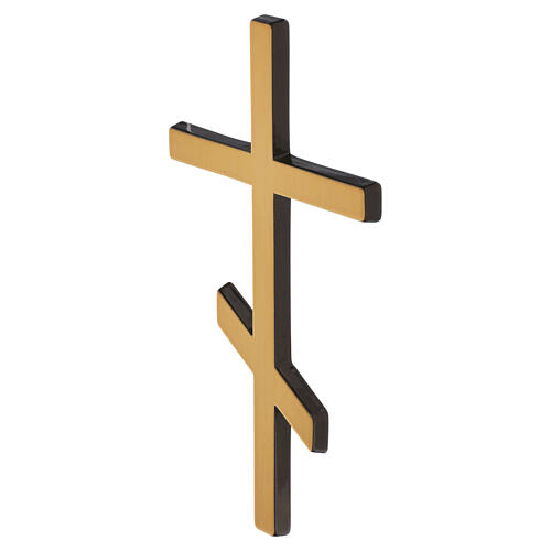 Croix orthodoxe simple en laiton patiné pour extérieur 3