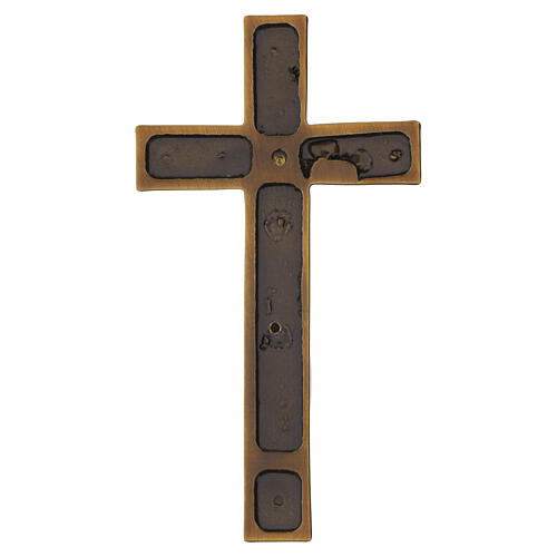 Wall cross with Christ, bronze-finish for outdoor use, 7x4 in 4