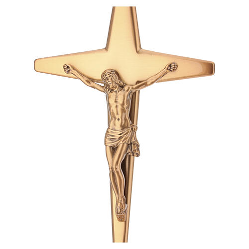 Cruz funerária para solo acabamento bronze 45x15 cm 3