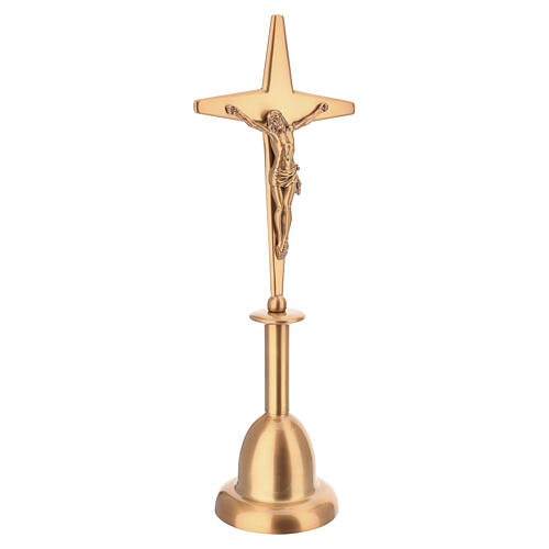 Cruz funerária para solo acabamento bronze 45x15 cm 5