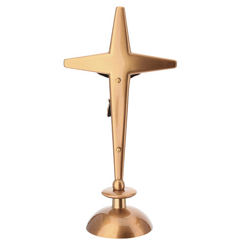 Ground-mounted grave crucifix with integrated candlestick, bronze finish 6