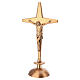 Ground-mounted grave crucifix with integrated candlestick, bronze finish s1