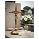 Ground-mounted grave crucifix with integrated candlestick, bronze finish s2