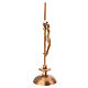 Ground-mounted grave crucifix with integrated candlestick, bronze finish s5