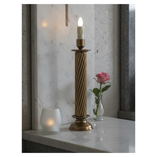 Fluted column funerary candlestick, 10 in 2