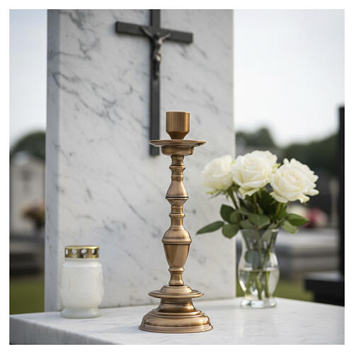 Classic shaped funerary candlestick, 10 in 2