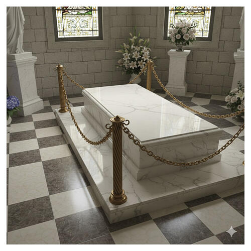 Funeral barrier post for chain, bronze finish 4