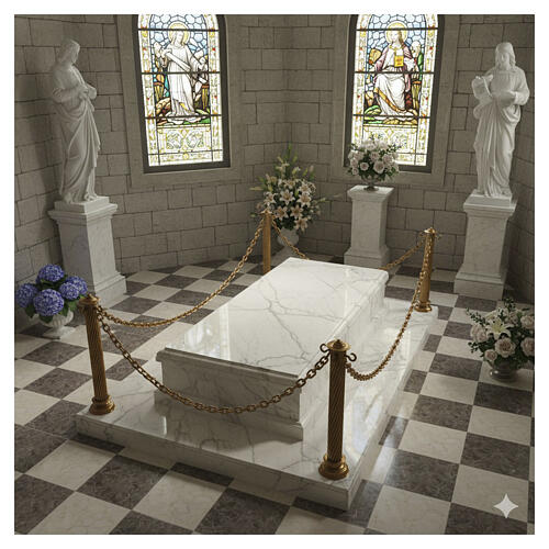 Coluna funerária para corrente em acabamento bronze 2