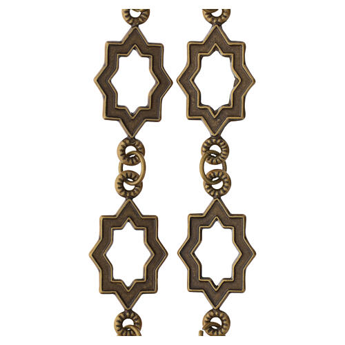 Bronze-finish decorative chain with ornamental links for outdoor use, 40 in 2