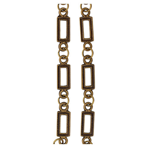 Bronze-plated rectangular-link chain for outdoors, 1 m 2