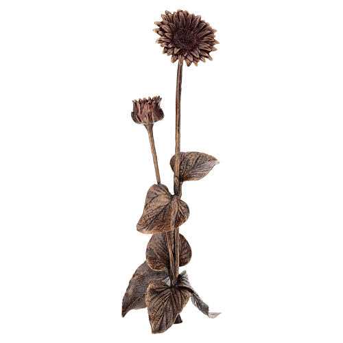 Grabblume Gerbera aus Bronze, für Bodenmontage, 55 cm 1