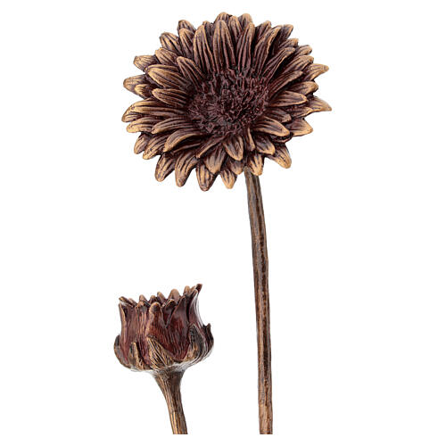 Grabblume Gerbera aus Bronze, für Bodenmontage, 55 cm 7
