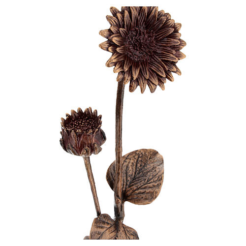 Gerbera funeraria para suelo de bronce con tallo decorativo 55 3