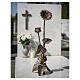 Gerbera funerária para túmulo em bronze com haste decorativa 55 cm s2