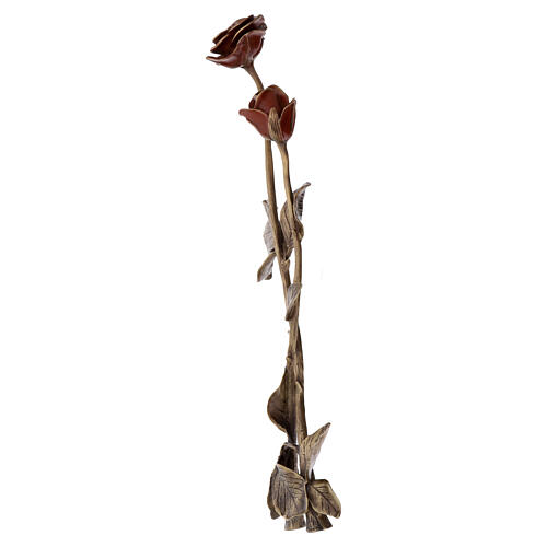 Red ground rose in bronze, 20 in, lost-wax casting for OUTDOOR USE 4