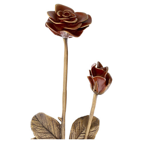 Red ground rose in bronze, 20 in, lost-wax casting for OUTDOOR USE 5