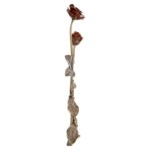 Róża czerwona z brązu, do użytku zewnętrznego, 51 cm 3