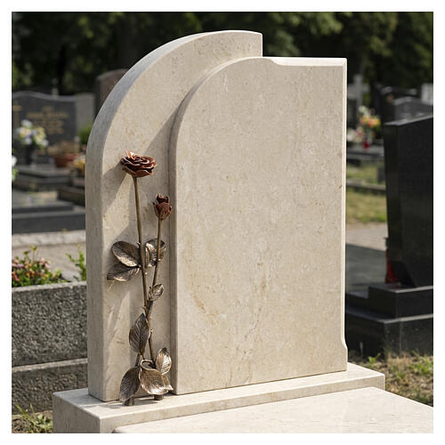 Rosa vermelha para o solo em bronze cera perdida 50 cm PARA EXTERIOR 2