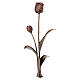 Ground bronze funeral tulip with red patina, 20x8 in s6