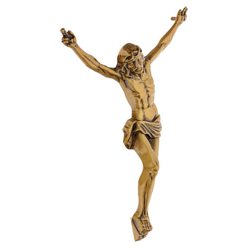 Crucifixo de parede com corpo de Cristo em acabamento bronzeado 4