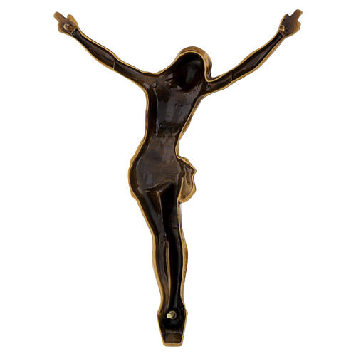 Crucifixo de parede com corpo de Cristo em acabamento bronzeado 5