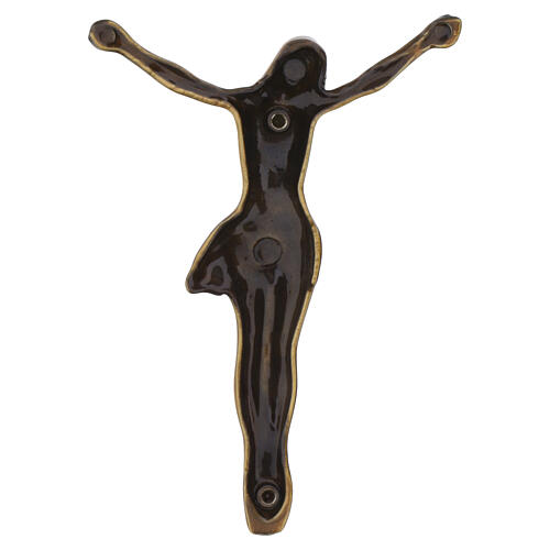 Chrystus z brązu, aplikacja ścienna do montażu zewnętrznego, 9×6,5 cm 4